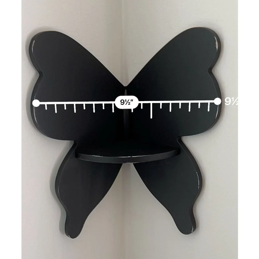 Black Whimsy Gothic Butterfly/moth shelf